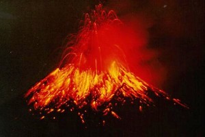 Volcano eruption... run!