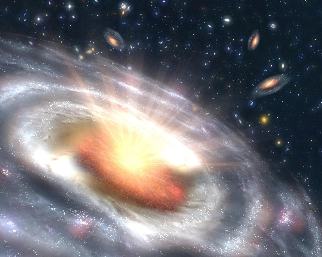 Quasar black hole obliterating some stuff