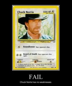 Chuck Norris has no weakness...!