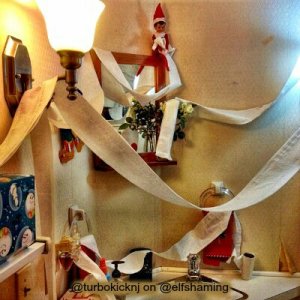 Elf toilet papering house Elf toilet papering house